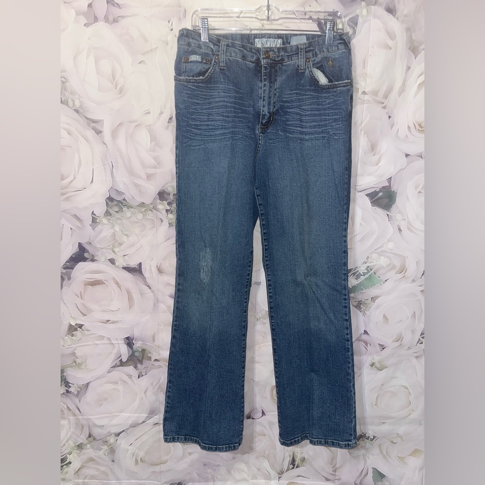 Baby Phat Women’s Vintage Y2K Bootcut Denim Jeans Blue Size 16 Waist 32” - Picture 2 of 6
